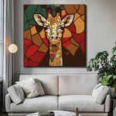 Painting by numbers giraffe portrait mosaic